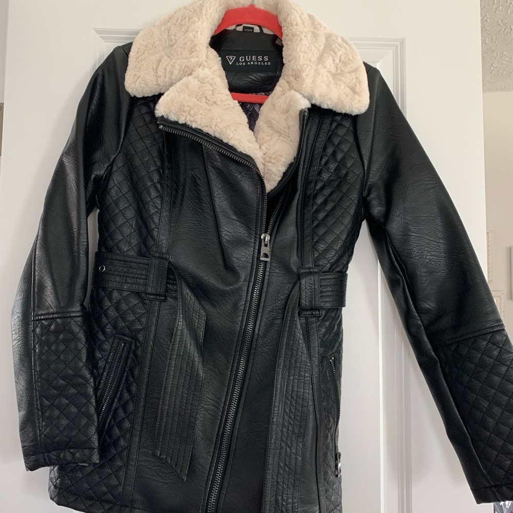 Guess Fur-lined Leather Jacket